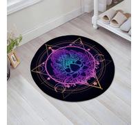 JHAOUNUK Alfombrilla de Baño Absorbente Antideslizante Lavable,Alfombra de Ducha con Respaldo de Goma para Baño,Bañera,Conjunto de símbolos de geometría sagrada y Boo. Signo ayurvédico de armo,60x60cm