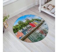 JHAOUNUK Alfombrilla de Baño Absorbente Antideslizante Lavable,Alfombra de Ducha con Respaldo de Goma para Baño,Bañera,Capital de la Isla de Mull en Escocia,60x60cm