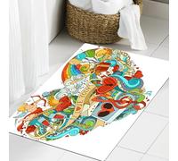 JHAOUNUK Alfombrilla de Baño Absorbente Antideslizante Lavable,Alfombra de Ducha con Respaldo de Goma para Baño,Bañera, Microfibra - Te Amo, Amor con Eros Flecha Música Presente Cajas Remolin,60x90cm