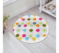JHAOUNUK Alfombrilla de Baño Absorbente Antideslizante Lavable,Alfombra de Ducha con Respaldo de Goma para Baño,Bañera,Patrón Grunge, Estilo Retro Revival con círculos y Colores,60x60cm