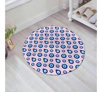 JHAOUNUK Alfombrilla de Baño Absorbente Antideslizante Lavable,Alfombra de Ducha con Respaldo de Goma para Baño,Bañera,Mal de ojo, patrón simétrico Figuras de ojos que todo lo ven Turistas étn,60x60cm