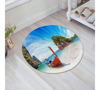 JHAOUNUK Alfombrilla de Baño Absorbente Antideslizante Lavable,Alfombra de Ducha con Respaldo de Goma para Baño,Bañera,Naturaleza asombrosa y destino turístico exótico en Tailandia. Barco turí,60x60cm