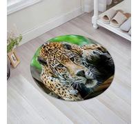 JHAOUNUK Alfombrilla de Baño Absorbente Antideslizante Lavable,Alfombra de Ducha con Respaldo de Goma para Baño,Bañera,Selva, Jaguar sudamericano Animal salvaje Carnívoro Imagen de felino en p,60x60cm