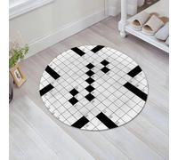 JHAOUNUK Alfombrilla de Baño Absorbente Antideslizante Lavable,Alfombra de Ducha con Respaldo de Goma para Baño,Bañera,Crucigrama con Casillas vacías para rtar Cualquier Palabra para un me,60x60cm