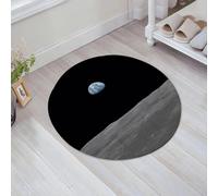 JHAOUNUK Alfombrilla de Baño Absorbente Antideslizante Lavable,Alfombra de Ducha con Respaldo de Goma para Baño,Bañera,La Tierra del Apolo 11 se eleva sobre la Luna. La Tierra en el Horizonte,60x60cm