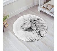 JHAOUNUK Alfombrilla de Baño Absorbente Antideslizante Lavable,Alfombra de Ducha con Respaldo de Goma para Baño,Bañera,Dibujo de dragón para Colorear. Criatura fantástica Enojada. Ilustración,60x60cm
