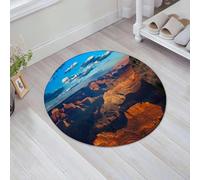 JHAOUNUK Alfombrilla de Baño Absorbente Antideslizante Lavable,Alfombra de Ducha con Respaldo de Goma para Baño,Bañera,Formación rocosa histórica del Gran Cañón al Amanecer con Cielo y Nubes,60x60cm