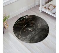 JHAOUNUK Alfombrilla de Baño Absorbente Antideslizante Lavable,Alfombra de Ducha con Respaldo de Goma para Baño,Bañera,Ilustración 3D de un Diablo y un Monstruo en una casa embrujada,60x60cm