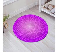 JHAOUNUK Alfombrilla de Baño Absorbente Antideslizante Lavable,Alfombra de Ducha con Respaldo de Goma para Baño,Bañera,Flor de la Vida en Vibrantes Tonos psicodélicos Love Soul Kitsch Artisti,60x60cm