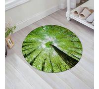 JHAOUNUK Alfombrilla de Baño Absorbente Antideslizante Lavable,Alfombra de Ducha con Respaldo de Goma para Baño,Bañera,Mirando hacia el Dosel de un Bosque Verde de Robles y tilos,60x60cm