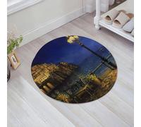 JHAOUNUK Alfombrilla de Baño Absorbente Antideslizante Lavable,Alfombra de Ducha con Respaldo de Goma para Baño,Bañera,Pintura al óleo sobre lienzo de una romántica velada estrellada en la cos,60x60cm