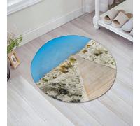 JHAOUNUK Alfombrilla de Baño Absorbente Antideslizante Lavable,Alfombra de Ducha con Respaldo de Goma para Baño,Bañera,Sendero en la Playa de Le Dune en Teulada, al Sur de Cerdeña, Italia,60x60cm