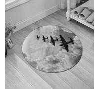 JHAOUNUK Alfombrilla de Baño Absorbente Antideslizante Lavable,Alfombra de Ducha con Respaldo de Goma para Baño,Bañera,Avión, Imagen Retro de los bombarderos Lancaster de Battle Royale,60x60cm
