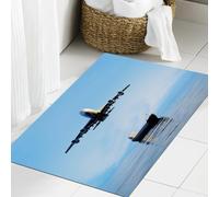 JHAOUNUK Alfombrilla de Baño Absorbente Antideslizante Lavable,Alfombra de Ducha con Respaldo de Goma para Baño,Bañera,Decoración de avión, Vista Frontal de un Bombardero Pesado de la Segunda,50x80cm