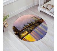JHAOUNUK Alfombrilla de Baño Absorbente Antideslizante Lavable,Alfombra de Ducha con Respaldo de Goma para Baño,Bañera,Horizonte de Manhattan al amanecer en la ciudad de Nueva York, Estados Un,60x60cm