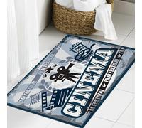 JHAOUNUK Alfombrilla de Baño Absorbente Antideslizante Lavable,Alfombra de Ducha con Respaldo de Goma para Baño,Bañera,Cartel o señal de Cine Vintage en Color Vectorial,50x80cm