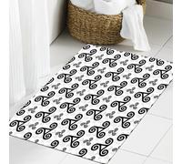 JHAOUNUK Alfombrilla de Baño Absorbente Antideslizante Lavable,Alfombra de Ducha con Respaldo de Goma para Baño,Bañera,Fondo abstracto. Patrón sin costuras en blanco y negro para textiles y pa,50x80cm