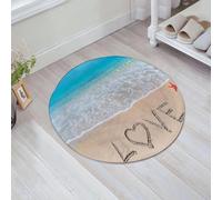 JHAOUNUK Alfombrilla de baño de secado rápido, absorbente para el hogar, parte inferior de goma antideslizante, fácil de limpiar, alfombrilla de ducha de baño, amor escrito en una playa tropical, 24 x