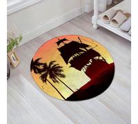JHAOUNUK Alfombrilla de baño de secado rápido, absorbente para el hogar, parte inferior de goma antideslizante, fácil de limpiar, alfombrilla de ducha de baño, pirata, barco de bucaneros navegando en