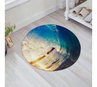 JHAOUNUK Alfombrilla de baño de secado rápido, absorbente para el hogar, parte inferior de goma antideslizante, fácil de limpiar, alfombrilla de ducha de baño, océano, amanecer en Las Olas perspectiva