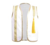 Jhaoyu Chaleco para bebé y niño, sin mangas, diseño de príncipe árabe, disfraz de Sultán oriental, Halloween, carnaval, fiesta, color blanco, 62-68