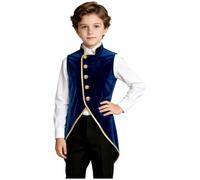 Jhaoyu Niño Disfraz Cosplay Niñas Traje Medieval Niños Nobleza Ropa Palacio Azul 15-16 años