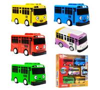 JhavexToy Autobús Juguete 5 PCS Bus de Juguete, Juguete Modelo de Autobús,Autobús de Juguete con Rueda para Niños a Partir de 3 Años - Multicolor