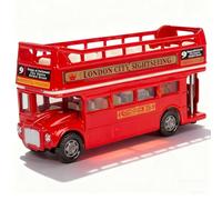 JhavexToy Autobús Juguete, Bus de Juguete, Buses de Dos Pisos,Juguete Modelo de Bus,Autobús de Juguete con Rueda para Niños a Partir de 3 Años - Techo Abierto