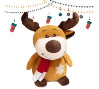 JhavexToy Juguetes Peluche Decoración Navidad, Muñeca De Alce Navidad para NiñOs NiñAs Regalos Navida-d, Muñeca De Alce Decorativo para Hogar 25cm, Marrón
