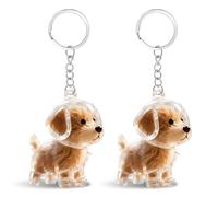 JhavexToy Llavero Coleccionador Pelo de Perro - Figura 3D Perro Transparente, Souvenir Pelo Animal Doméstico, DIY Objeto Personal para Amantes de Perros Gatos, Regalo de Recuerdo Pérdida Animal
