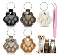JhavexToy Llavero Pata de Cuero para Animales Domésticos, 5 Rellenables para Conservar Pelo de Perro y Gato, Recuerdo Personalizado y Regalo Precioso para Todos los Amantes de Animales
