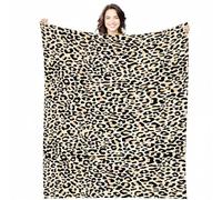 JhavexToy Manta con Estampado De Leopardo, Felpa Cálida para Sofá Cama, Manta con Estampado De Guepardo para Sofá, Cama, Sofá, Temática De Animales Salvajes, Estilo De Vida Silvestre, 100 * 150cm