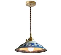 JHBHQKX Luces led Lámpara colgante de cerámica, lámpara colgante de porcelana china azul y blanca, lámpara colgante para isla de cocina, dormitorio, lámpara de noche, lámpara colgante de techo para co