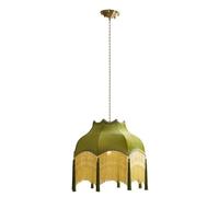 JHBHQKX Luces led Lámpara Colgante de Tela de Mediados de Siglo, lámpara Colgante Vintage con borlas Verdes, Altura Ajustable, Estilo rústico, para Comedor, Cocina, Isla, Sala de Estar y Dormitorio.