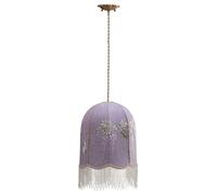 JHBHQKX Luces led Lámpara colgante vintage francesa clásica de tela morada con bordados creativos para comedor, sala de estar, vestíbulo, cocina, isla de entrada, dormitorio, accesorio de iluminación.