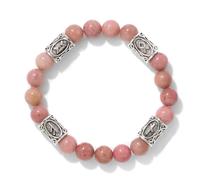 JHBTFQ Pulsera De Cristal De Piedra Natural de 8mm Con 4 Cuentas Con Runas Vikingas, JoyeríA Espiritual Amuleto NóRdico Para Hombres Y Mujeres CordóN EláStico de 19cm,Rosewood grain