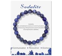 JHBTFQ Pulsera de Cristales Curativos Para Mujer Cuentas de Piedra Natural de 8mm Joyas Espirituales Yoga MeditacióN Regalos,Sodalite