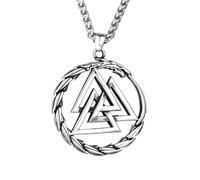 JHBTFQ Valknut, Jormungandr Ouroboros Colgante Collar, Acero Inoxidable 316L Joyas Vikingas Hombre Serpiente Regalo