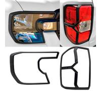 JHCHAN Carcasas para faros de coche para Ford Ranger XL XLT Tremor 2023 2024 2025, Cubierta de faro y Cubiertas de faros traseros (Negro)