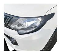 JHCHAN Cubiertas para faros de Mitsubishi L200 2015-2018, Fiat Fullback Pick-ups 2015-2018, L200 Triton GLS Strada KJ KK KL negro mate Carcasas para faros de coche