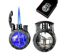 JHCYDM Encendedor de Estilo Vintage, Encendedor de Queroseno de inspiración | Cuenta con un tanque de combustible visible y atractivo: un excelente regalo for hombres, padres o esposos.(Black)