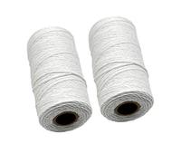 JHD 2 Rollos de Hilo de Hilo de urdimbre de Telar de algodón Puro Blanco de 1 mm para Tejer Alfombra Tapiz Manta de Alfombra