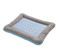 Jhdwu Alfombrilla refrescante de Seda Helada para Perros/Gatos, Suave, Transpirable, Reversible Rosa/Azul, Antideslizante, Lavable a máquina. Ideal para Dormir en Verano.