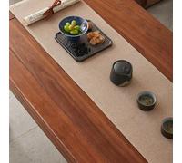 Jhdwu Camino de Mesa de Lino Zen de Estilo Chino, Estilo WABI-sabi, Mantel Liso, Mantel Tipo Tronco