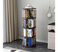 JHDXL Estantería giratoria de 4/5/6 Niveles para Libros, Estantería Abierta Moderna, Estante De Almacenaje para Exposicion, para Salón, Dormitorio, Oficina(Black,131.5cm/51.5in)