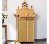 JHDXL Mesa de Altar con Almacenamiento, Estante de Suministros Budistas/Gabinete de Almacenamiento de Artículos, Santuario Budista Chino para Sala y oración en Casa(Wood,100cm/39.5in)
