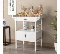 JHDXL Mesa de Altar con Almacenamiento, Mesa de Puja con Cajón para Altar Personal, Santuario Budista Chino para OracióN,Ofrenda,Quema De Incienso,AdivinacióN,RelajacióN(White,60 * 60cm/24 * 24in)