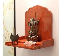 JHDXL Mesa de Altar de Madera para Santuario, Mesa Pooja, Soporte de Santuario Personal, para Relajación,Oración,Sala de Estar,Dormitorio y Oficina(Orange,36 * 30 * 30cm/14 * 12 * 12in)