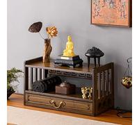 JHDXL Mesa de Altar de Madera para Santuario, Pequeña Mesa de Meditación Grabada, Soporte de Oración Budista para Santuarios,para Oraciones,AdoracióN(Walnut,52cm/20.5in)