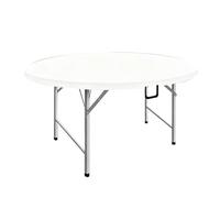 JHDXL Mesa de Comedor Plegable, Mesa Plegable de Plástico Resistente, Ideal para Fiestas, Picnic, Camping, Impermeables para Interiores Y Exteriores(White,150cm/59in)